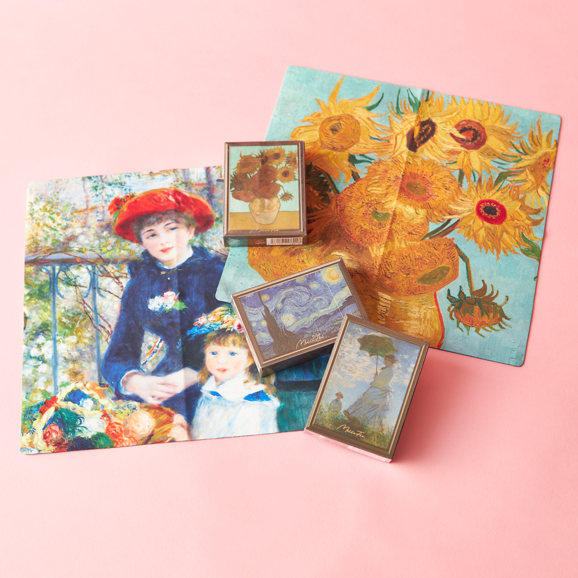 【友達が色を選べる/BOX付】絵画のアイシャドウ＆ハンカチセット