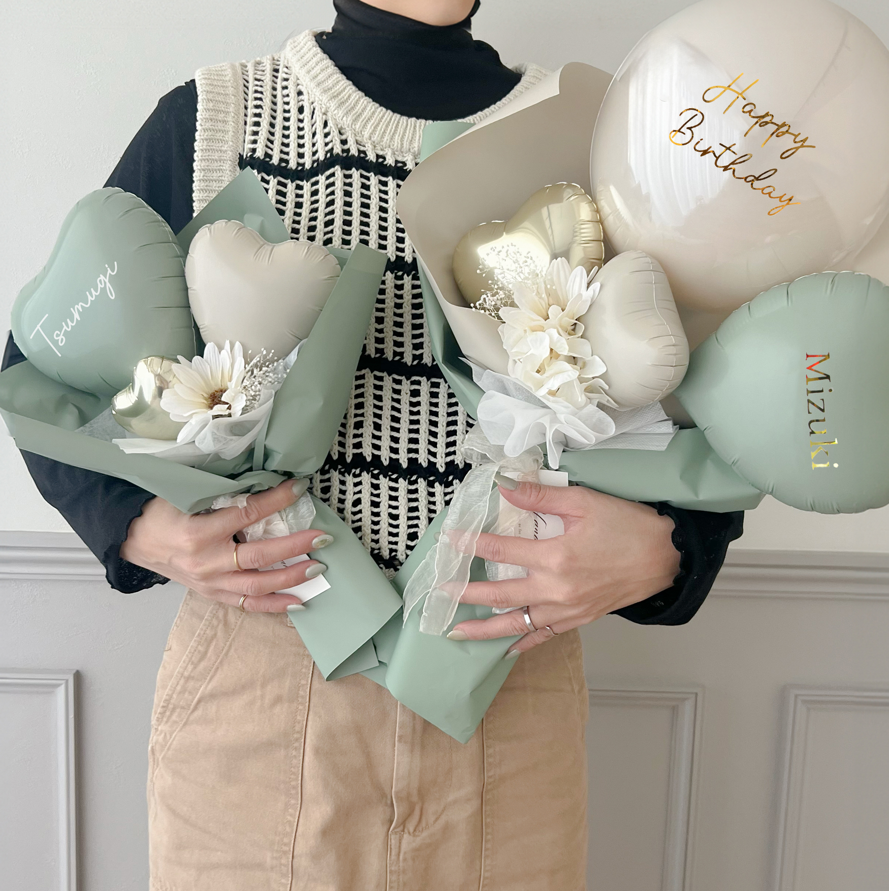 【推し活にもピッタリ】カラーとメッセージを選べる！名入れバルーンブーケ