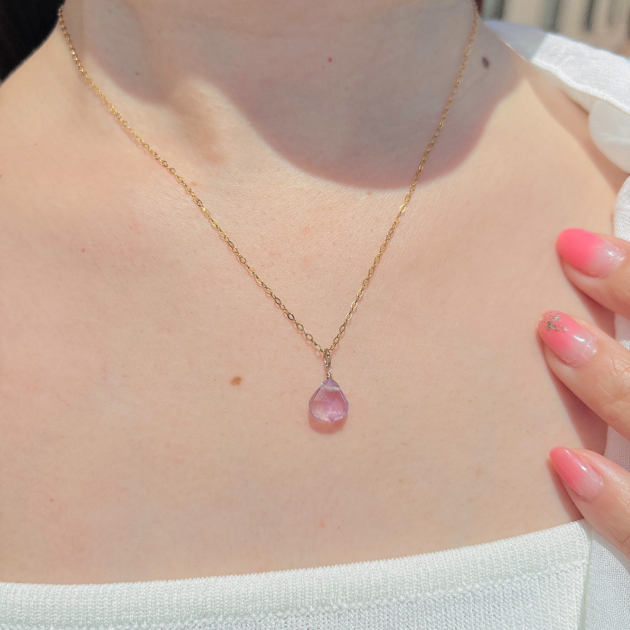 K14GFマロンカットネックレス