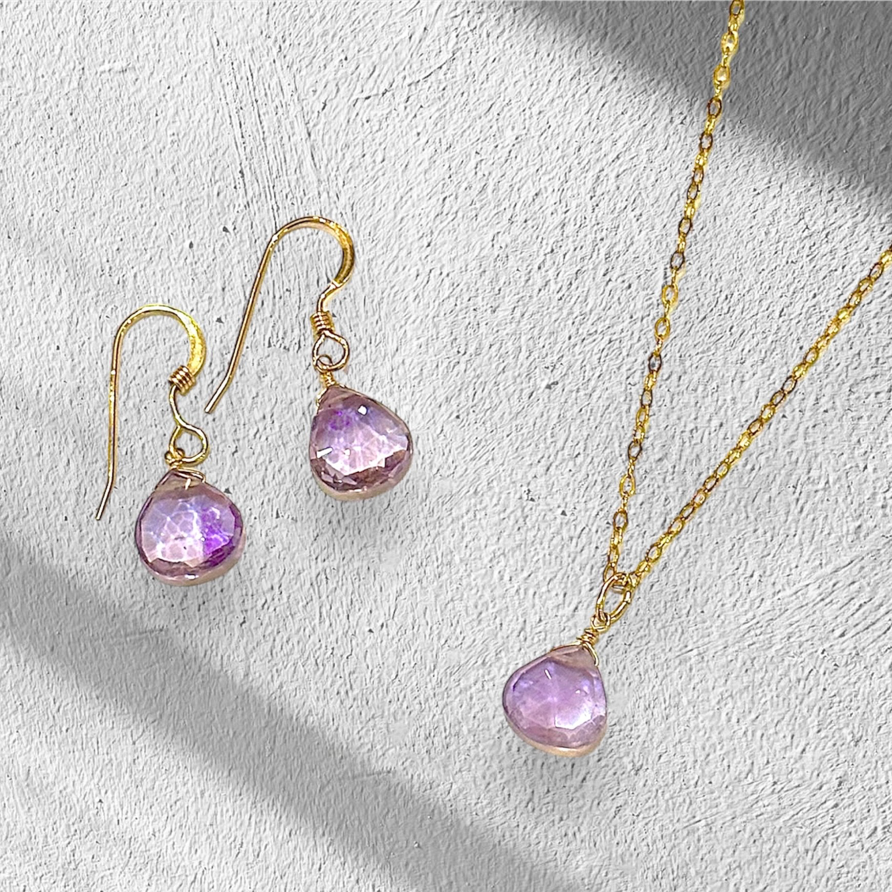 *グリーンアメジストmarronネックレス*14kgf K14GFマロンカットピアス\u0026ネックレスセット | tippi tokyo（ティッピ