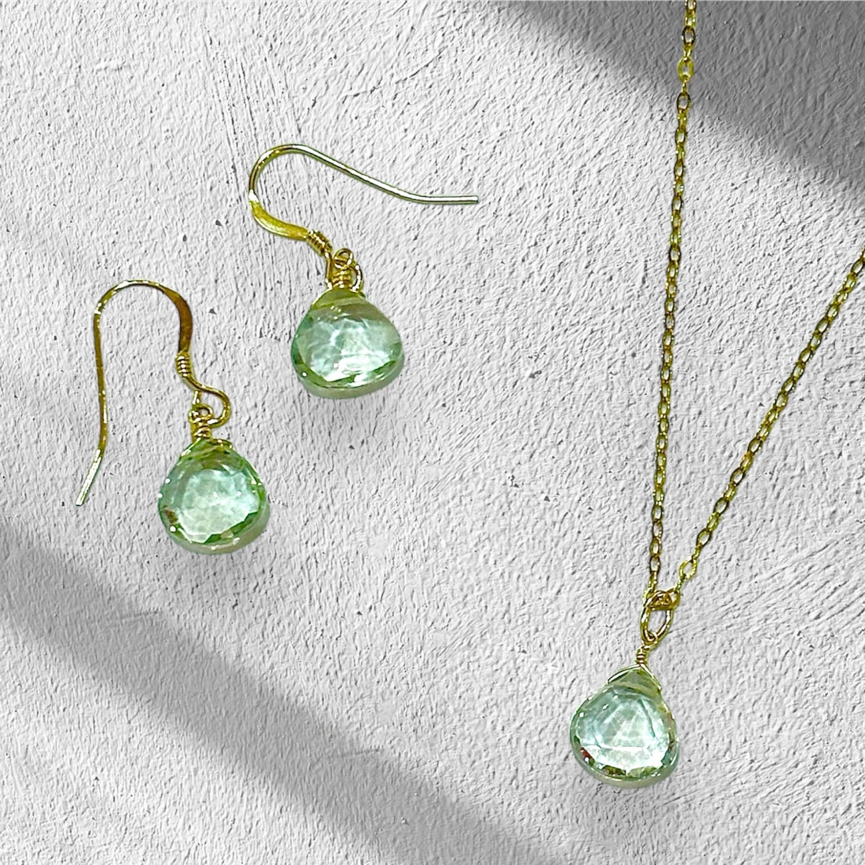 K14GFマロンカットピアス&ネックレスセット