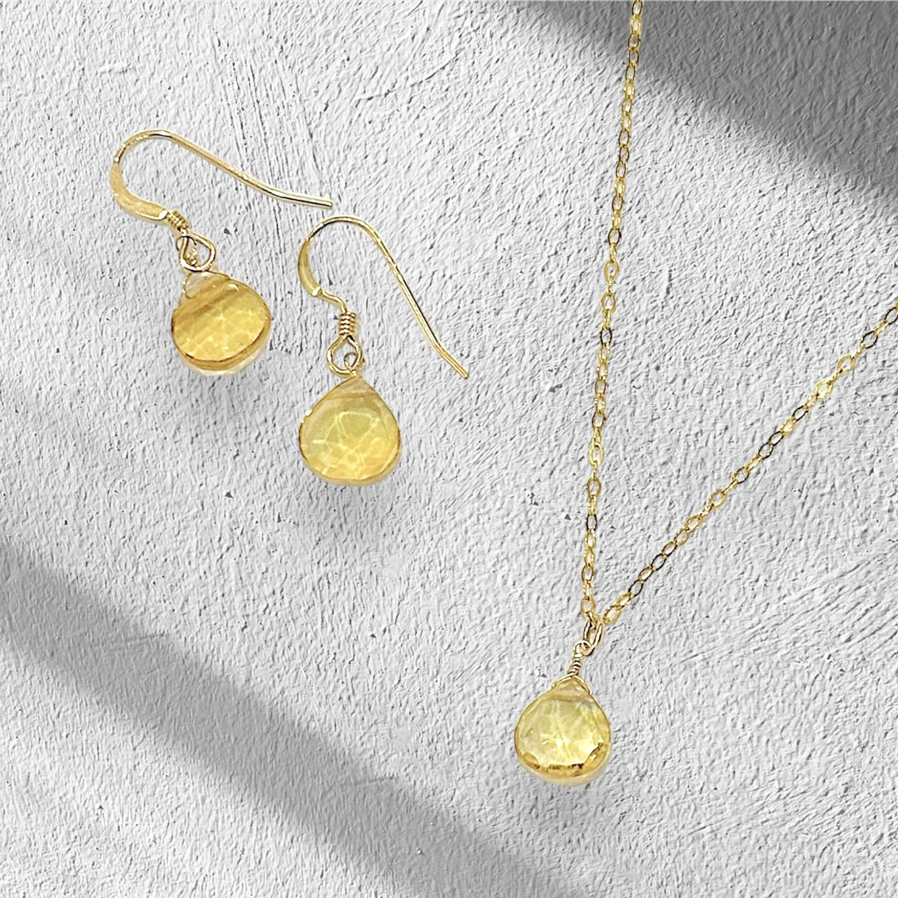 K14GFマロンカットピアス&ネックレスセット