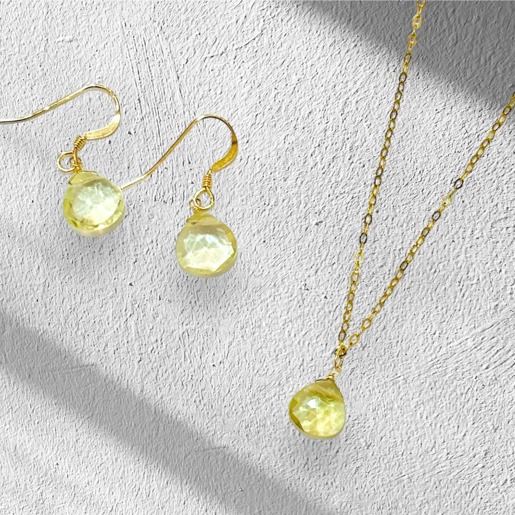 K14GFマロンカットピアス&ネックレスセット