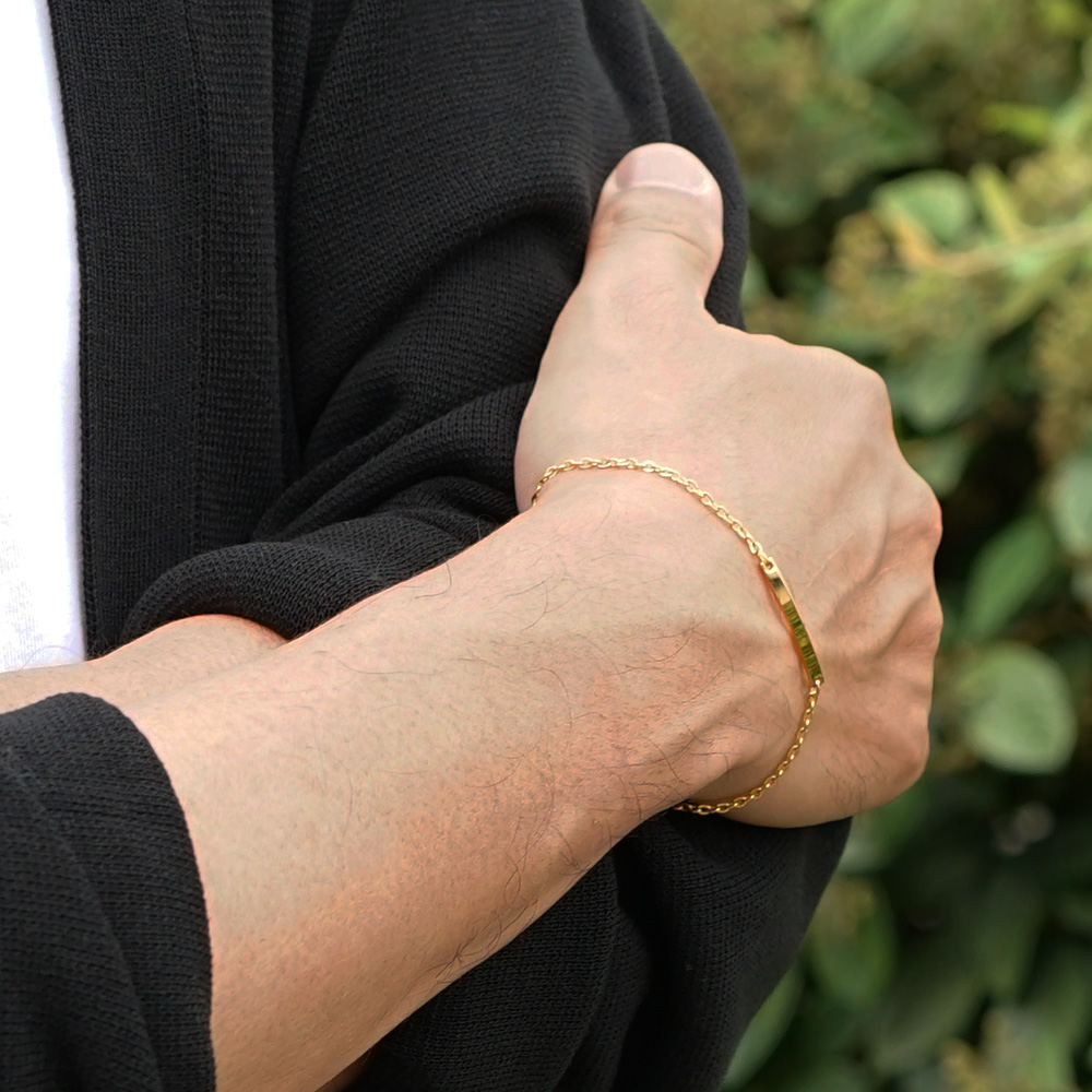 【ペア/刻印】チェーン ブレスレット MS AP1003