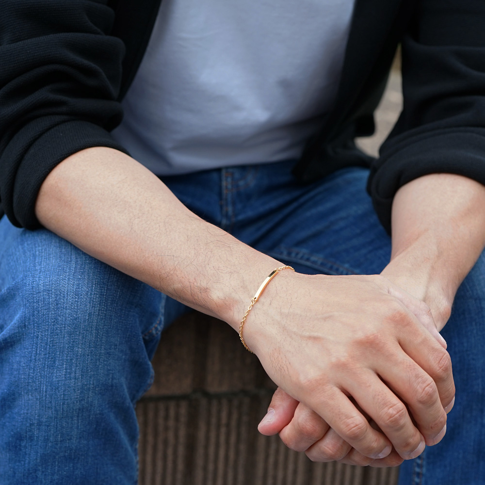 【ペア/刻印】チェーン ブレスレット MS AP1003