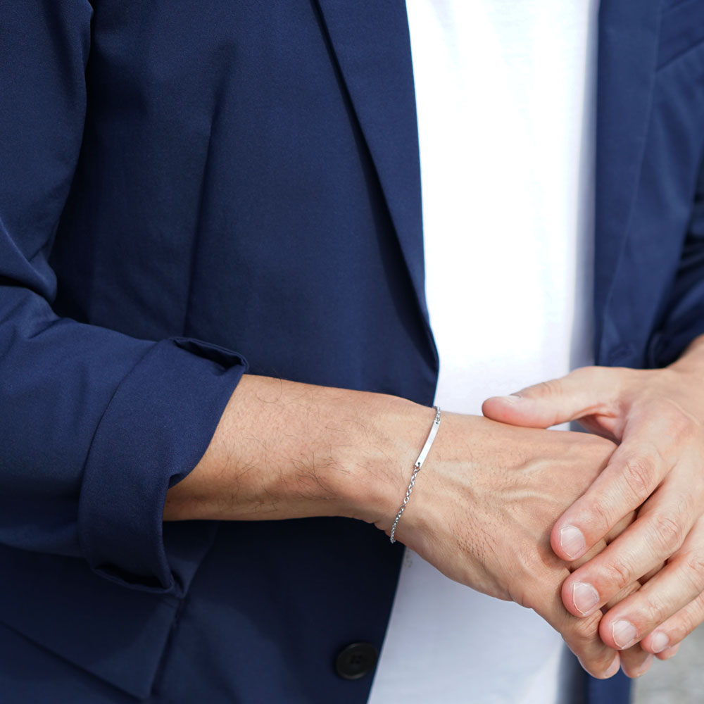 【ペア/刻印】チェーン ブレスレット MS AP1003