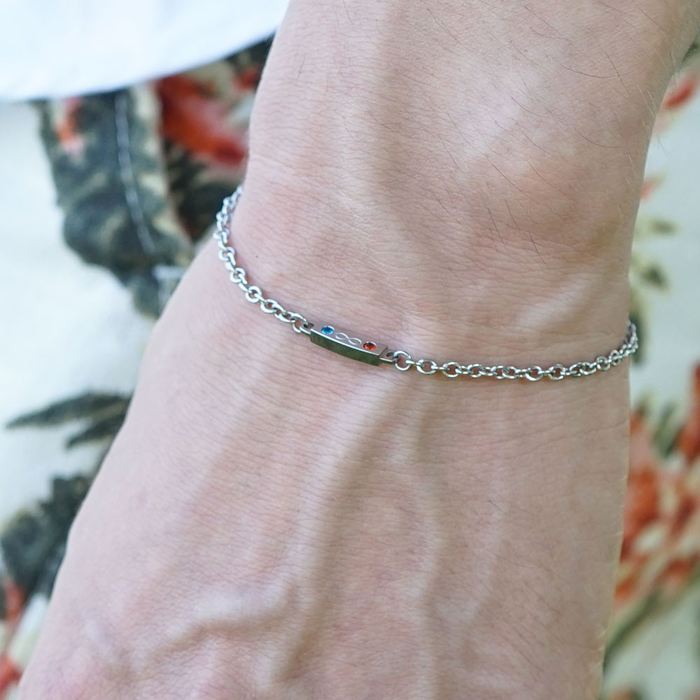 【セミオーダー・刻印】誕生石 チェーン ブレスレット TWWA APB0116 