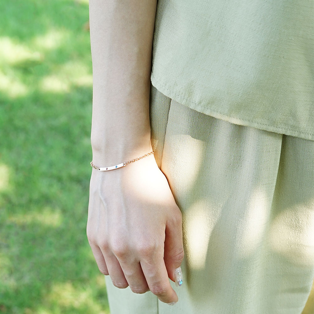 【セミオーダー・刻印】誕生石 チェーン ブレスレット TWWA APB0116 