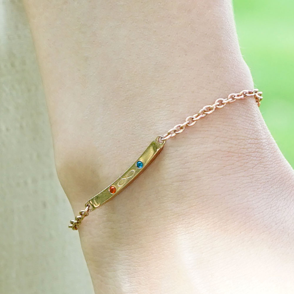 【セミオーダー・刻印】誕生石 チェーン ブレスレット TWWA APB0116 