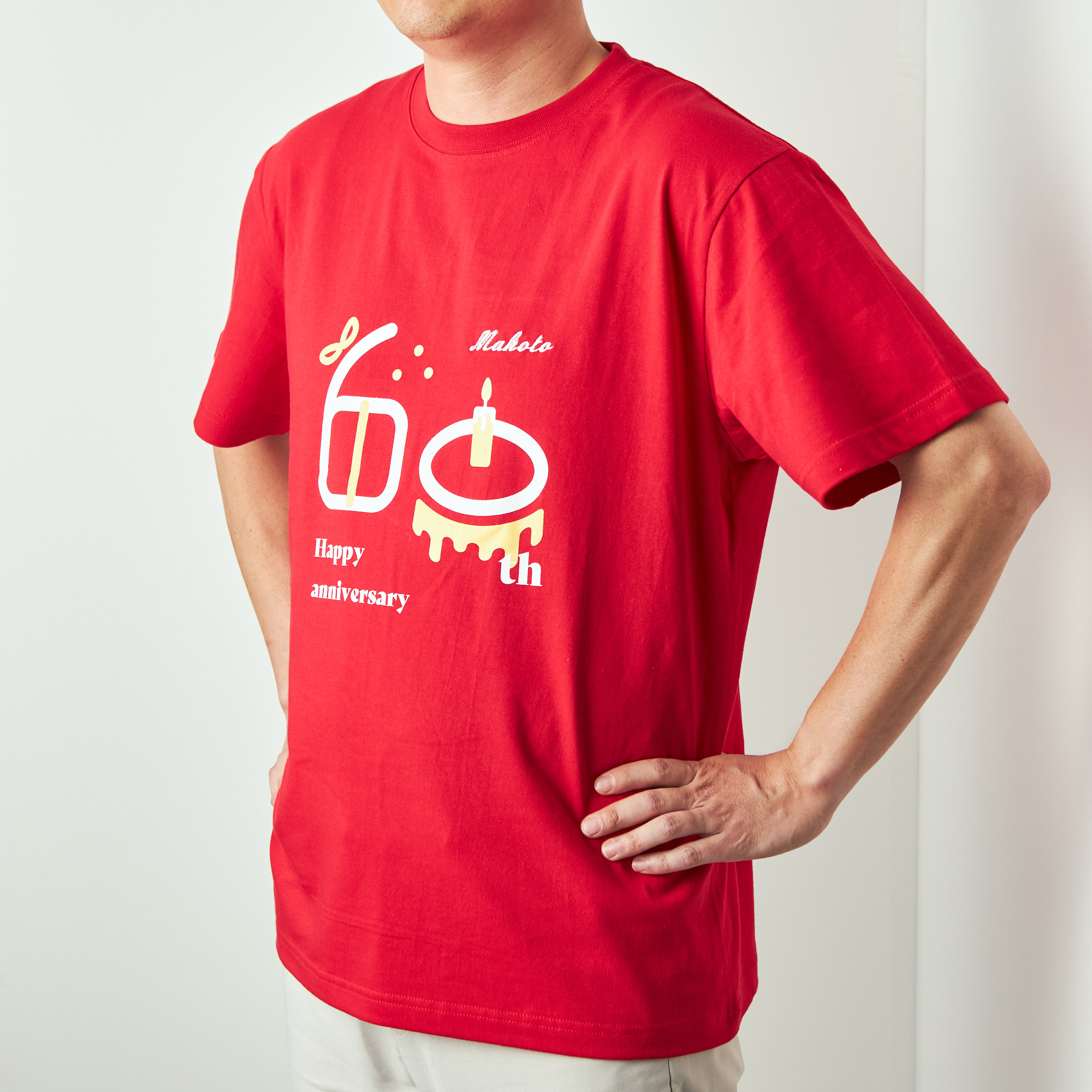 【刺繍名入れ・BOX付き】還暦お祝いTシャツ
