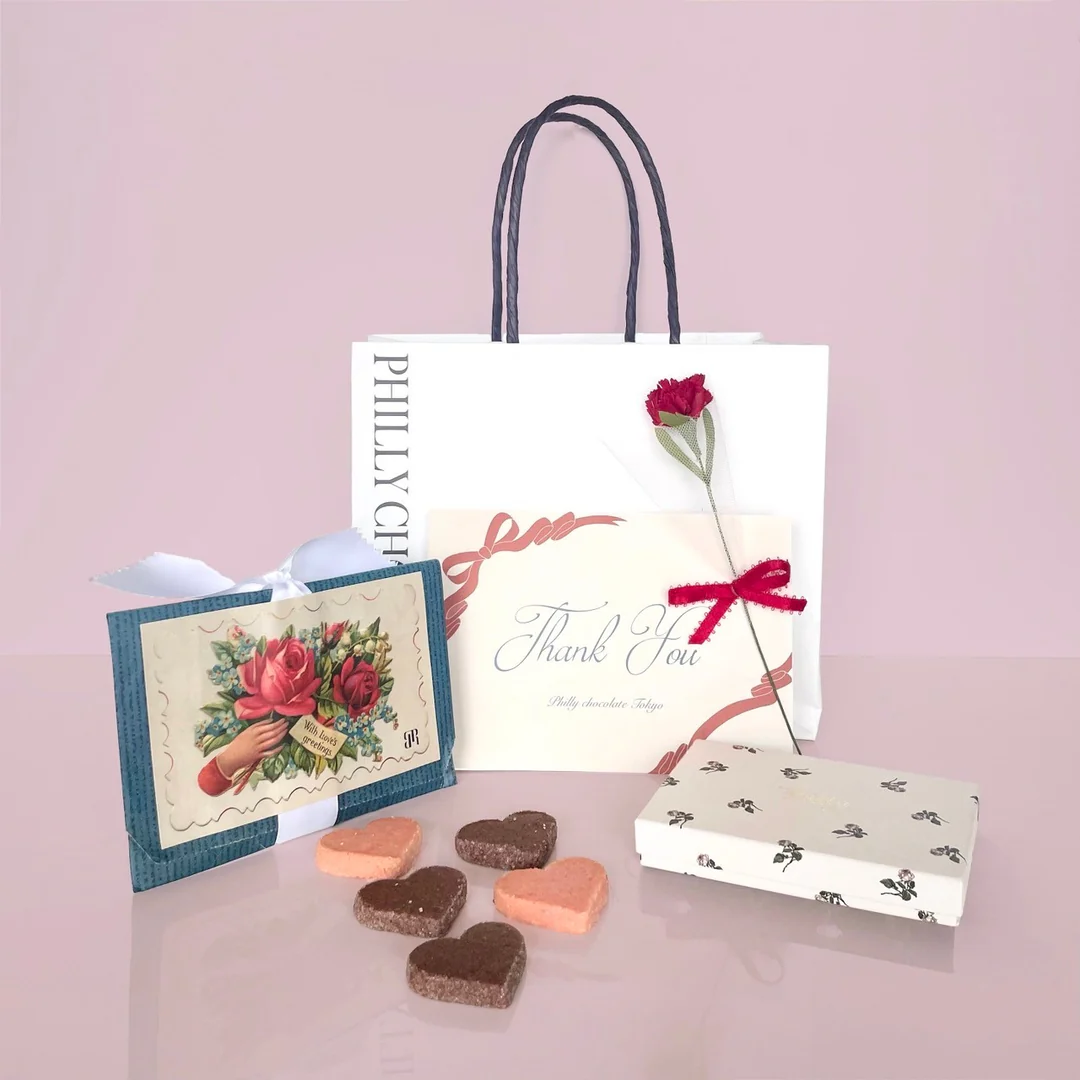 【ショッパー/お花付】Cookie (ROSE) + Chocolate set