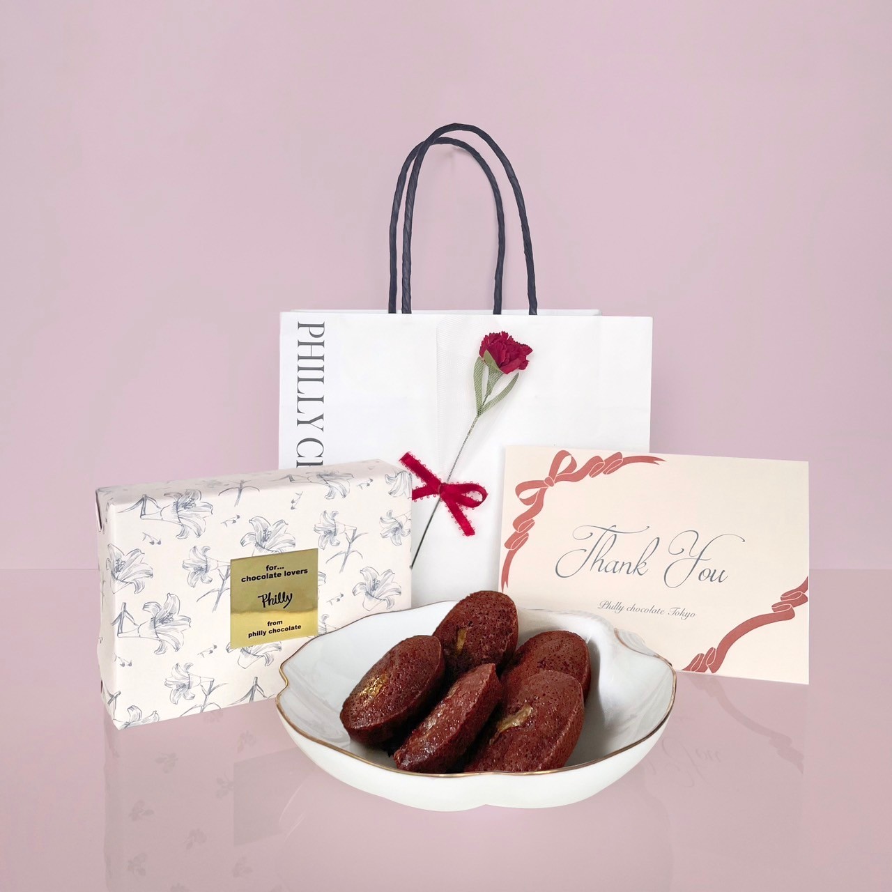 【ショッパー/お花付】Financier 5個入（チョコレートレモン）