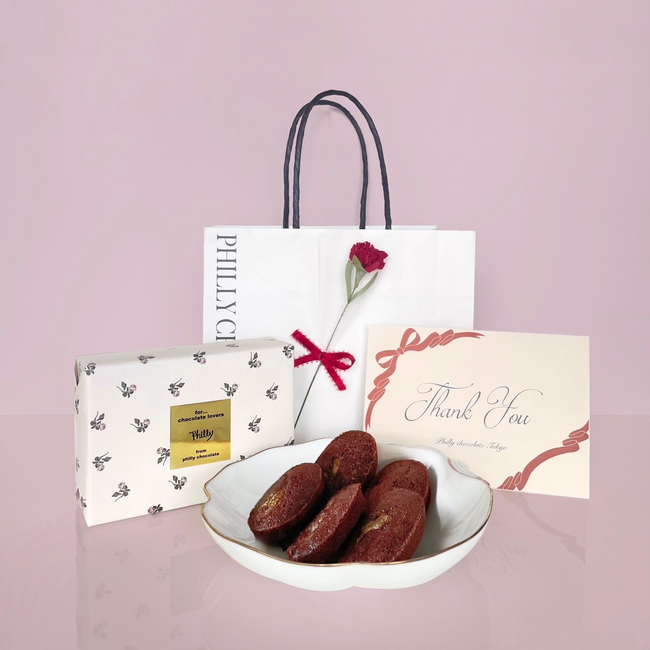 【ショッパー/お花付】Financier 5個入（チョコレートレモン）