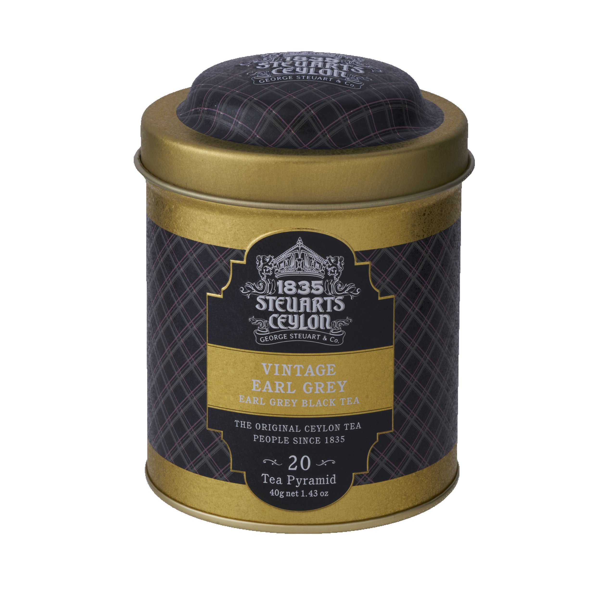 【ファーストクラスで採用された紅茶】George Steuart Tea トライアングルバッグ2缶セット(ヴィンテージアールグレイ×クイーンズチョイス)