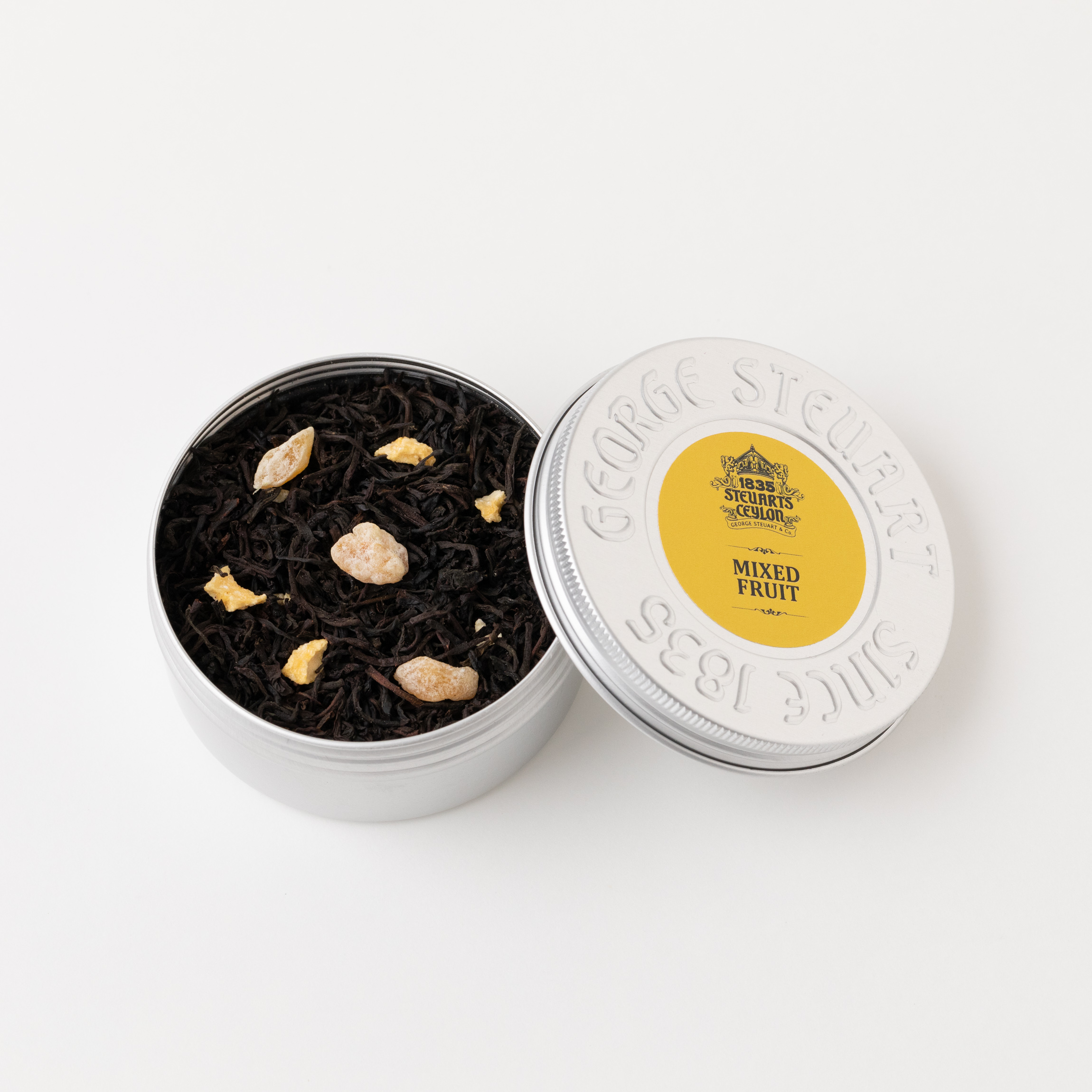 【ギフトボックス】リーフティーミニ缶3個セット（白）　ロイヤルディライト+アールグレイ+ミックスフルーツ