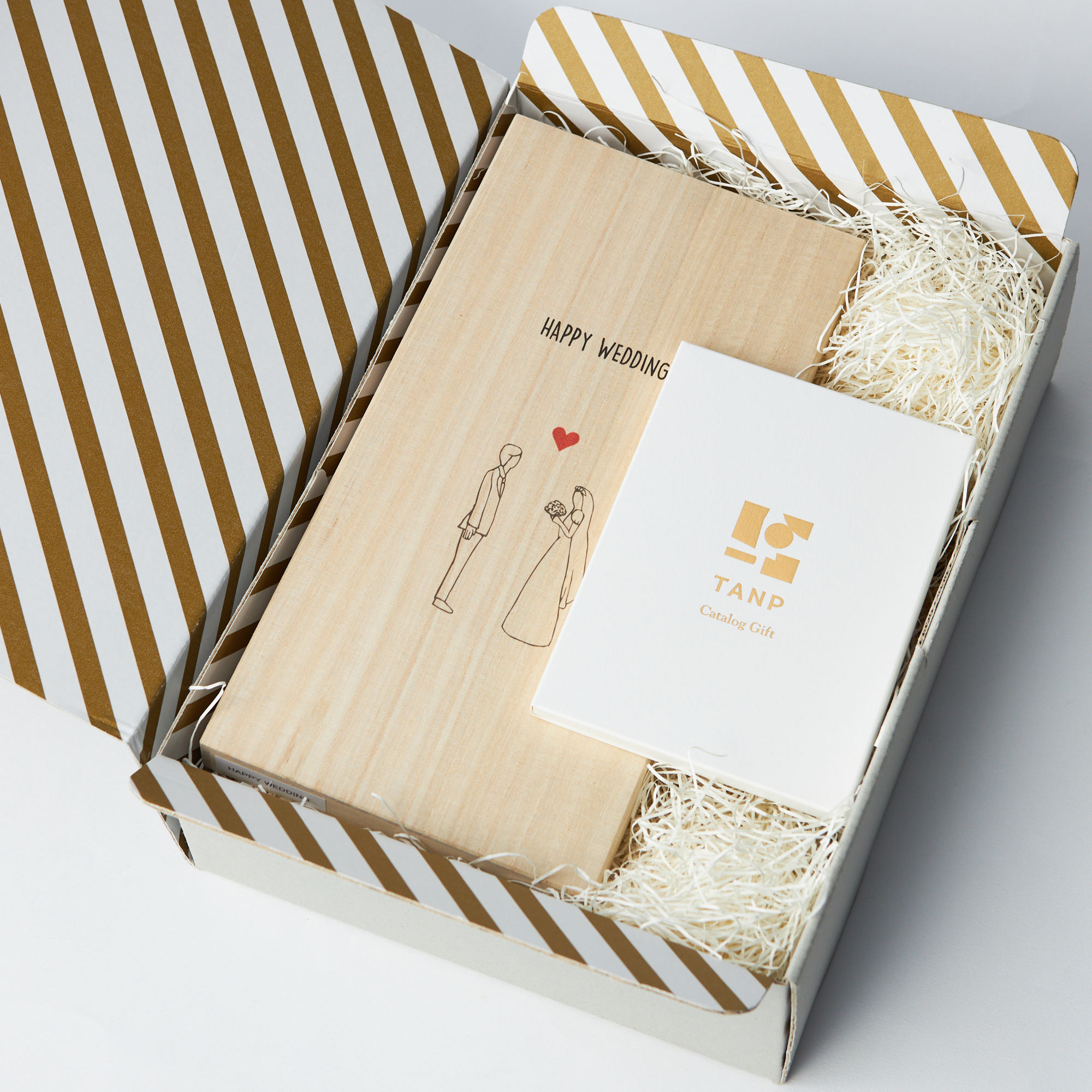 【結婚祝い】タンプカタログギフト “Wedding”と華やかな和のお箸BOXセット