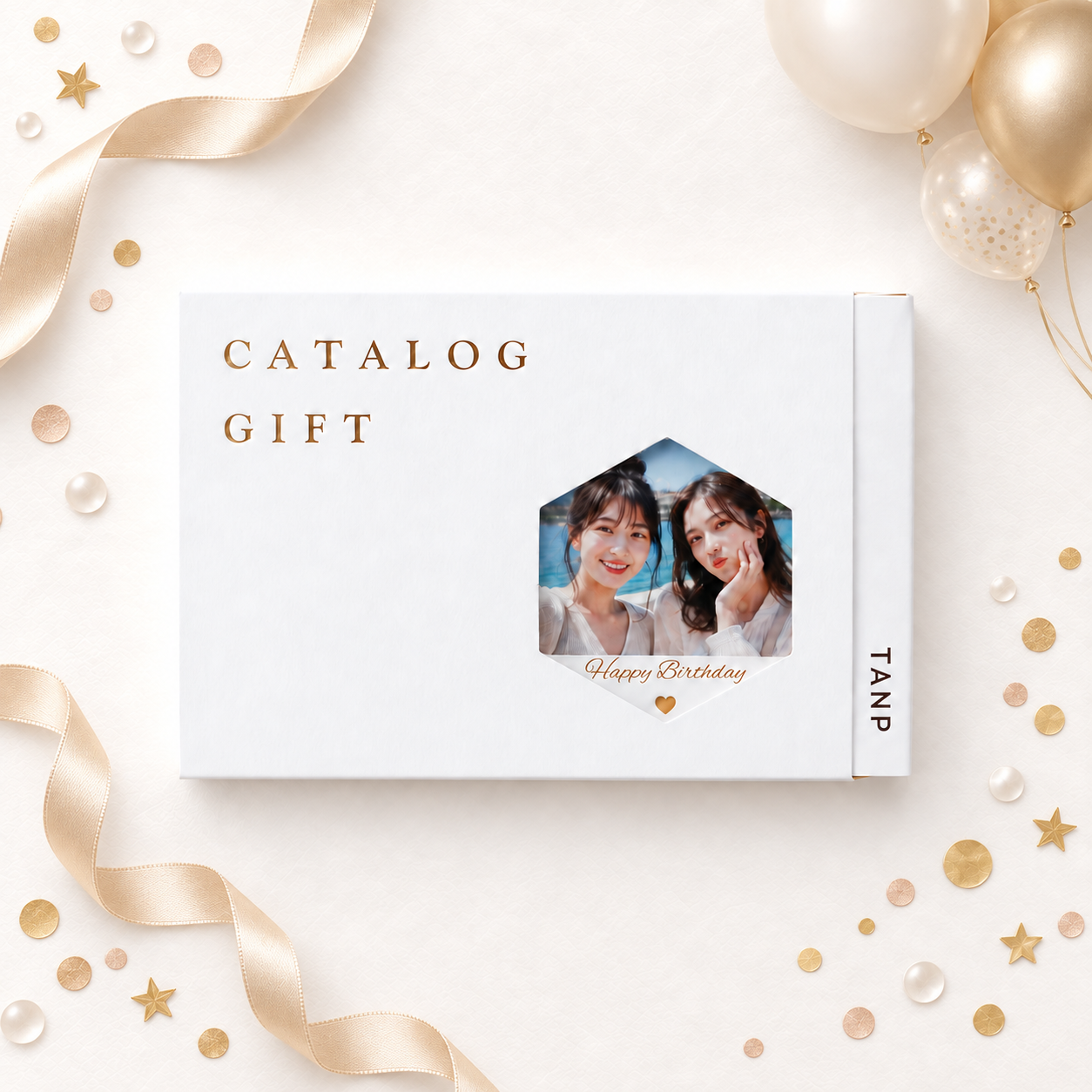 【結婚祝い】カタログギフト "Wedding"とチューリップグラスのセット
