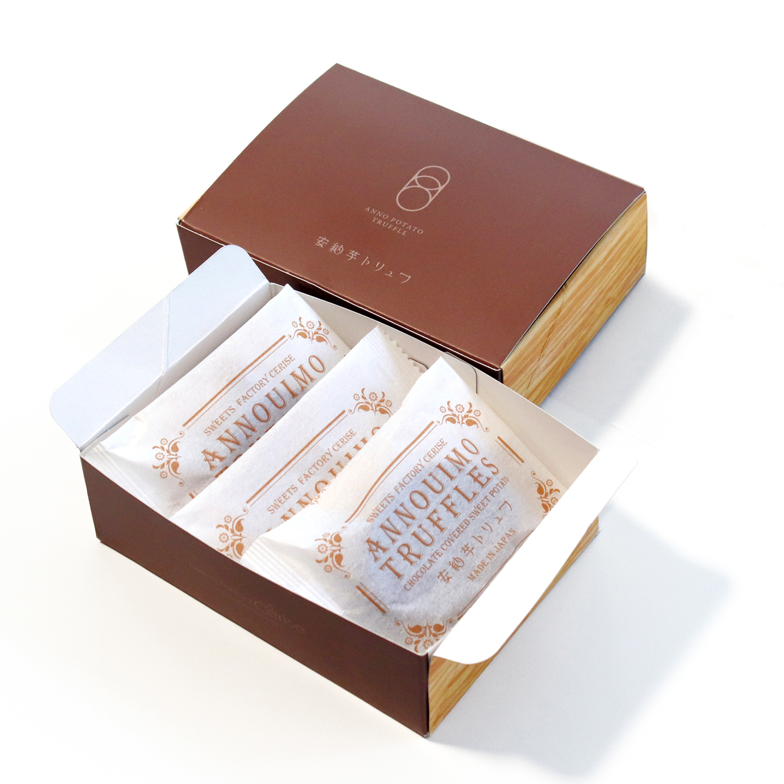 安納芋トリュフチョコレート3個入（ブラック・ホワイト）