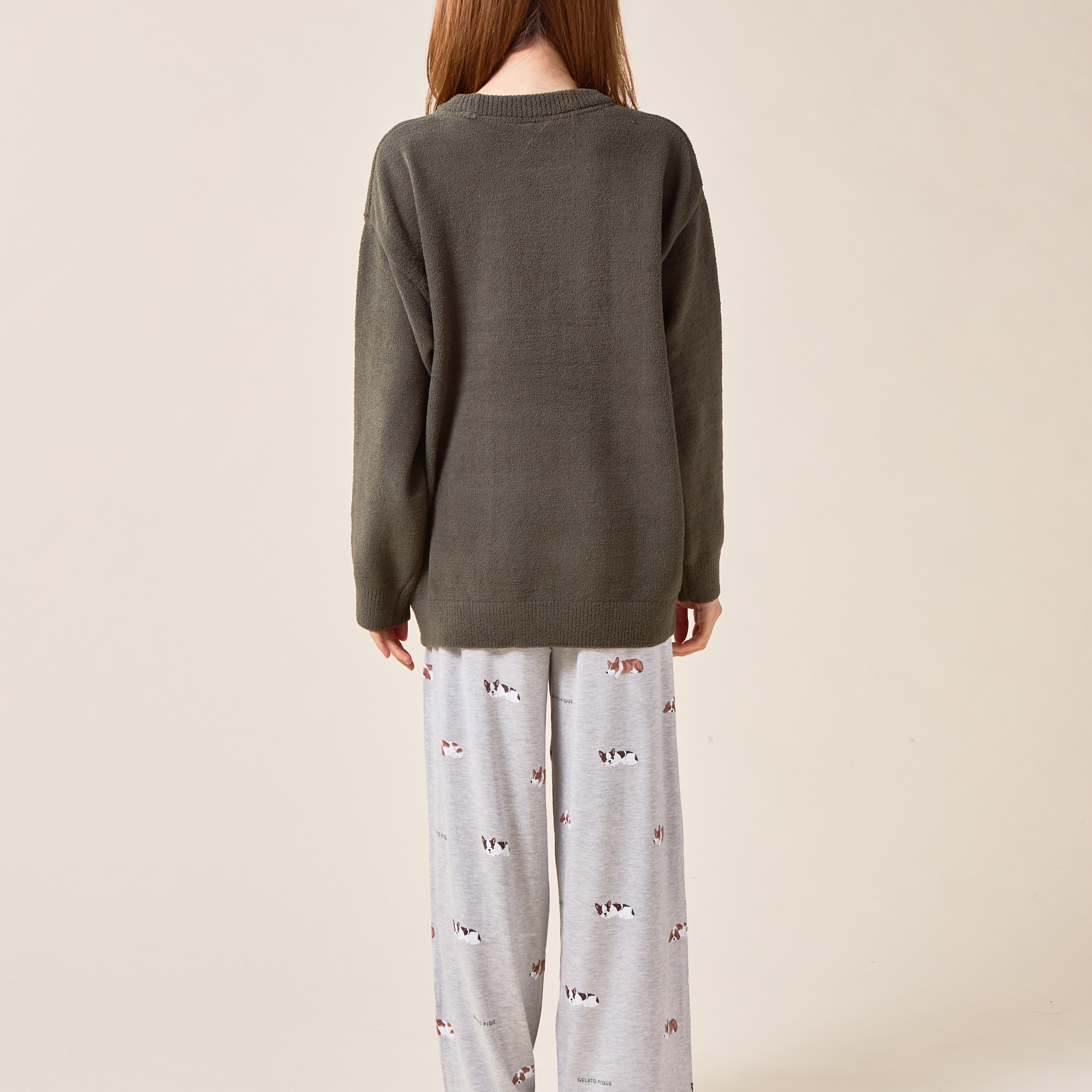 WOMEN】エアモコSLEEPING DOG JQDプルオーバー＆DOG柄ロングパンツ