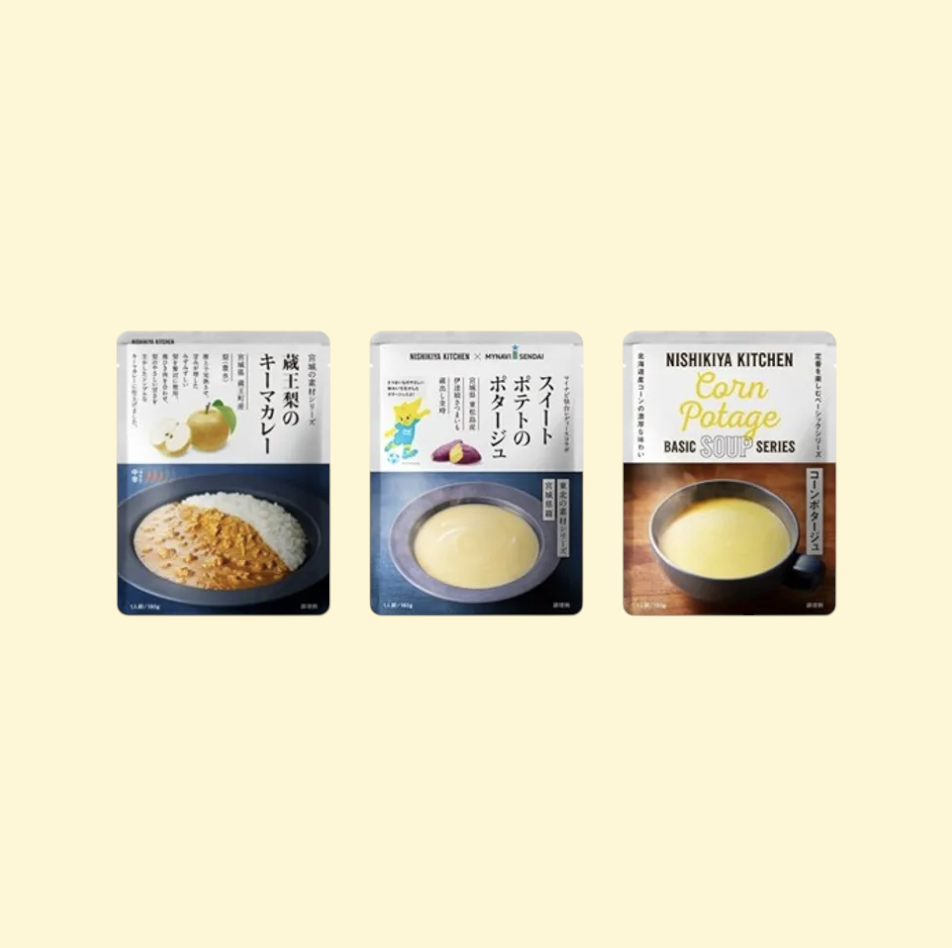 蔵王梨のキーマカレーと2種のポタージュセット