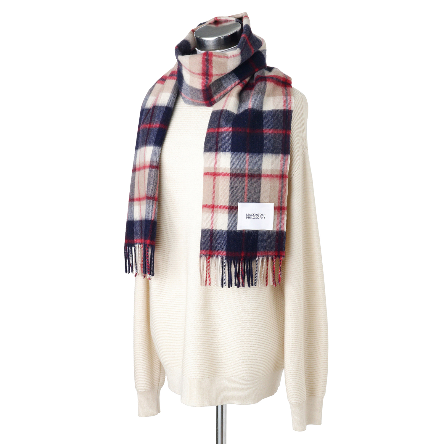 カシミヤチェックマフラー【ブランドBOX入り】