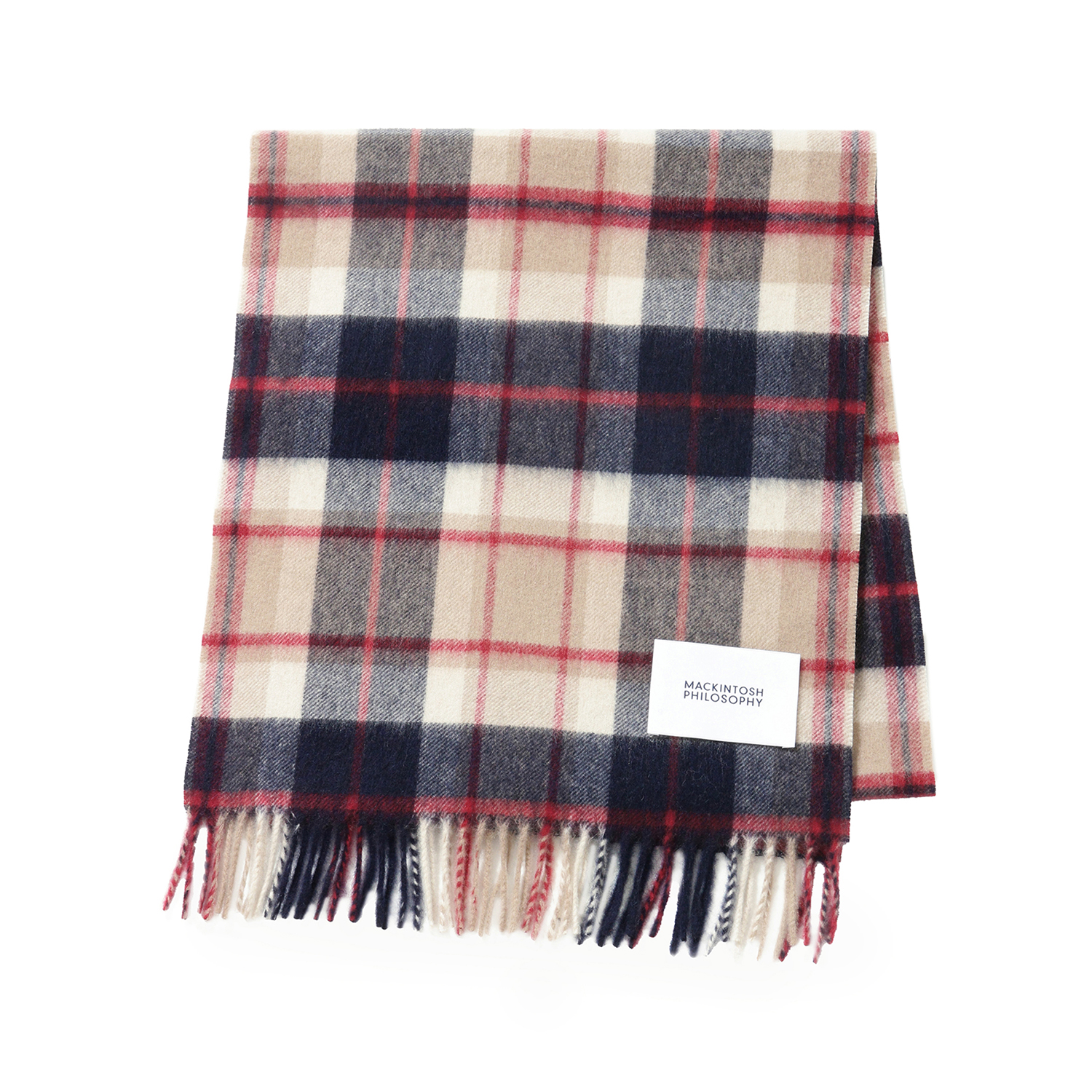 カシミヤチェックマフラー【ブランドBOX入り】