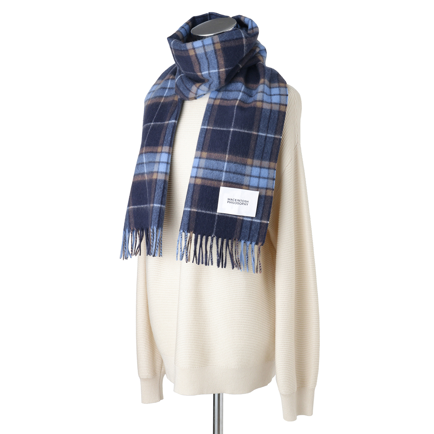 カシミヤチェックマフラー【ブランドBOX入り】