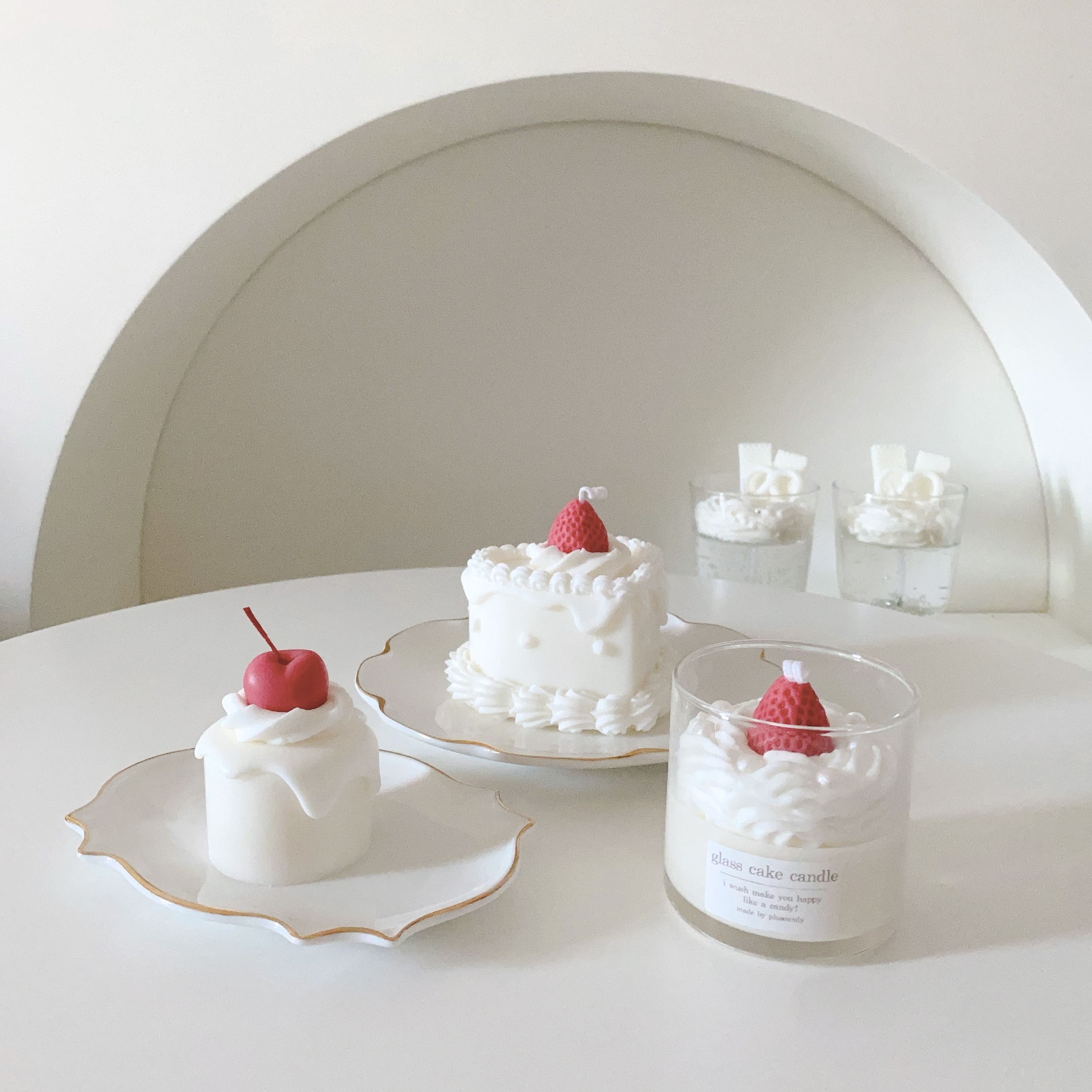 ハートショートケーキキャンドル