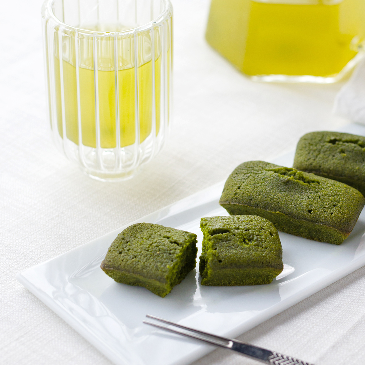 すいーとぽてと、フィナンシェとお茶のセット