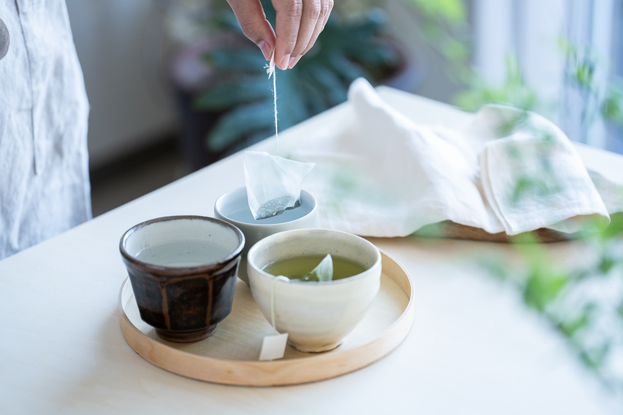 すいーとぽてと、フィナンシェとお茶のセット