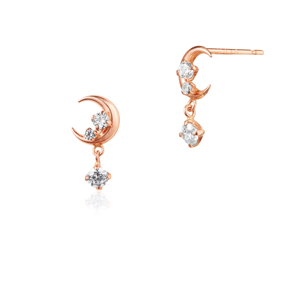 【名入れケース】月モチーフネックレス＆ピアス2点セット