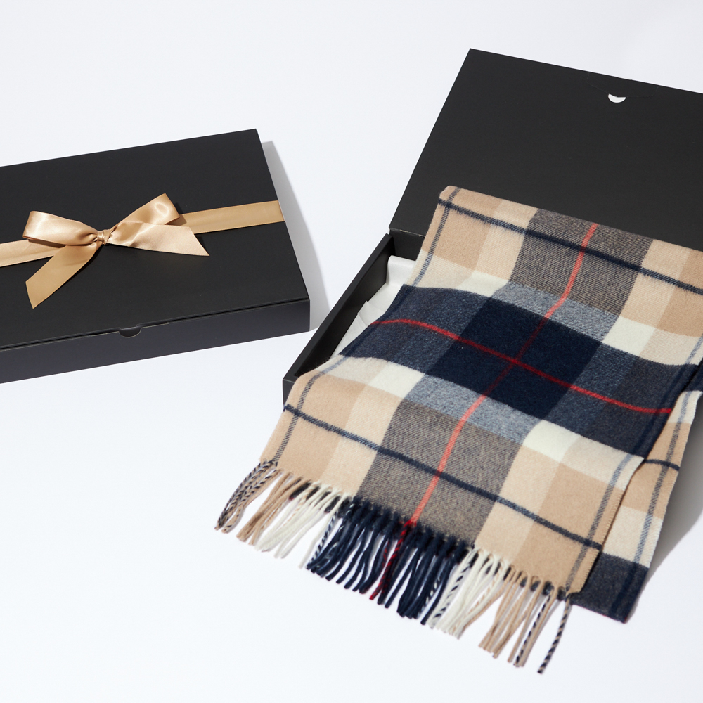 BURBERRY BLUE LABEL チェック柄 マフラー なから フリンジ付 