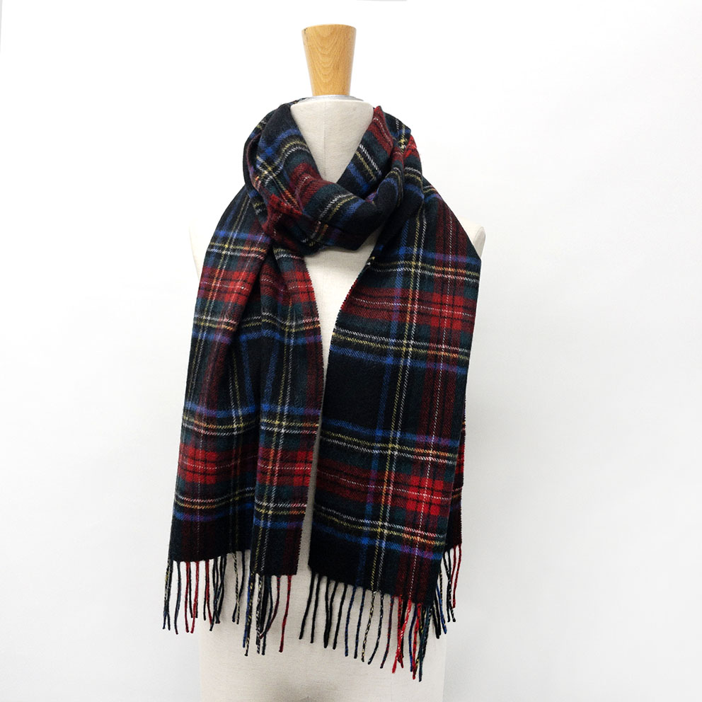 ウォッシャブルウール100%タータンチェックマフラー