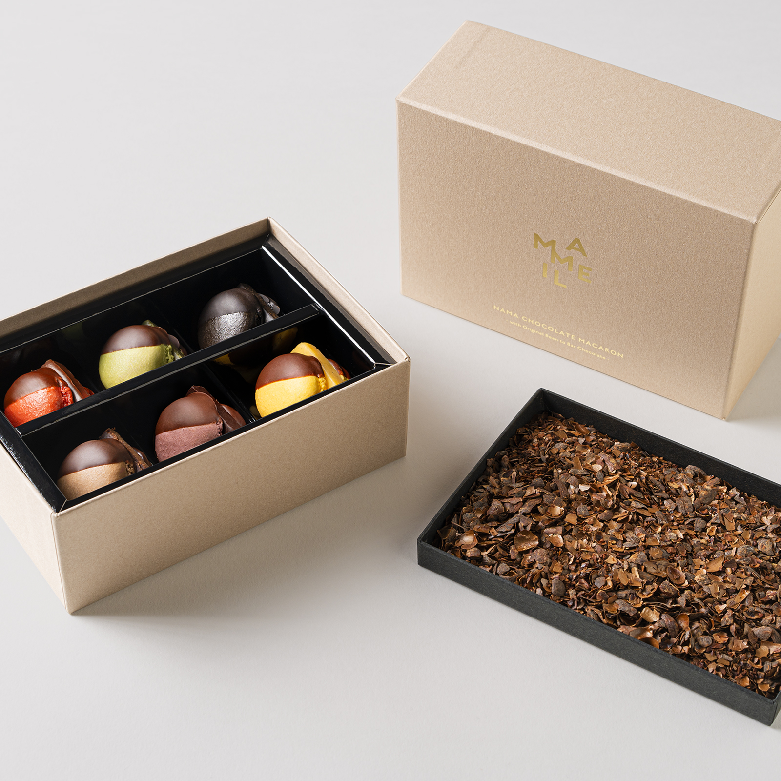 MAMEIL NAMA CHOCOLATE MACARON - Chocolate / Pistachio / Coffee / Blood orange / Creme brulee / Earl grey prune -（6個入）