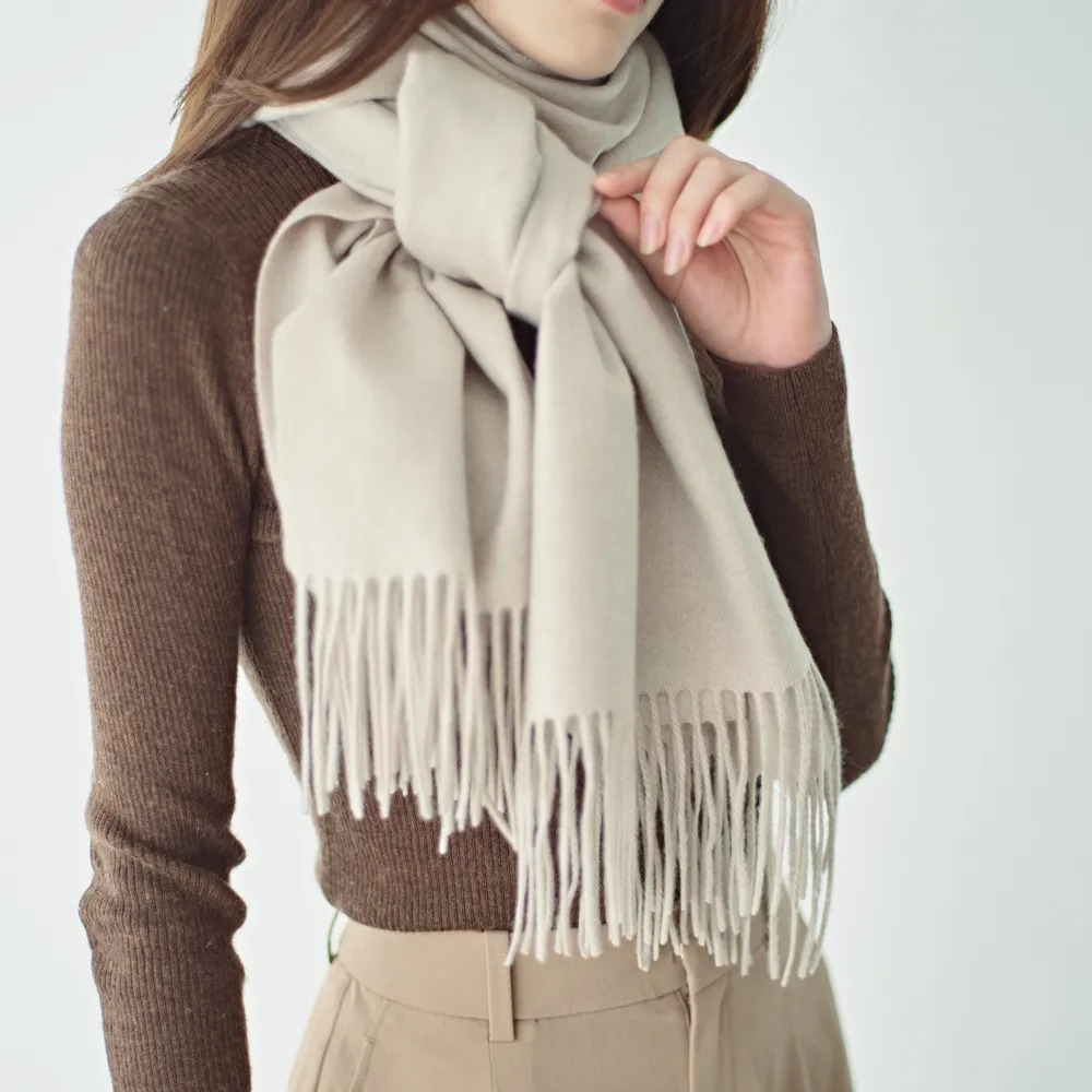 【名入れ/クリスマス限定ボックス付】カシミヤ100%マフラー/大判ストール・サンタテディベアセット