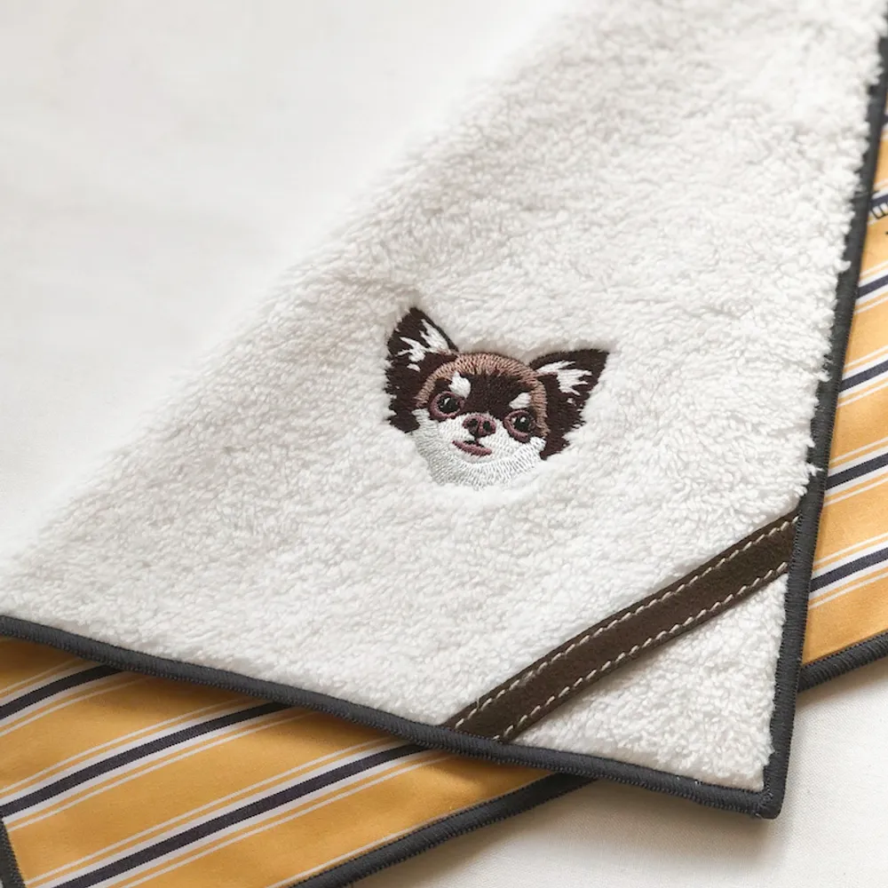 【名入れ/クリスマス限定ボックス付】カシミヤ100%マフラーとハンカチ[ INU or NEKO ]セット