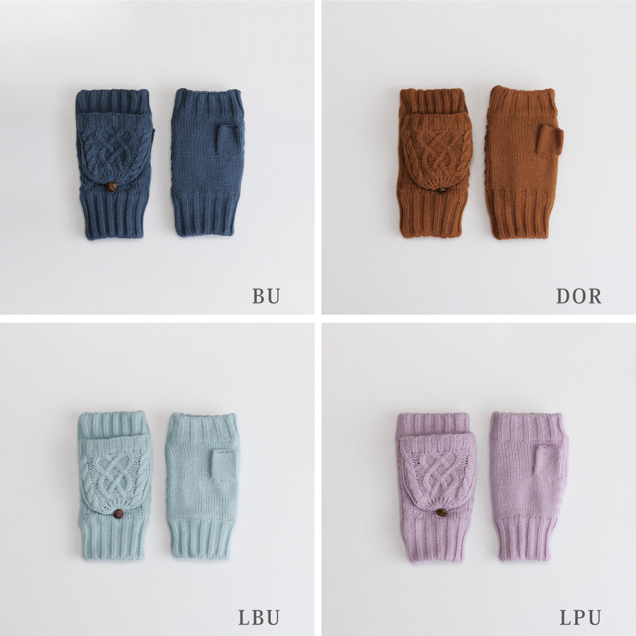 【WOMEN】フード付きケーブルニットグローブ