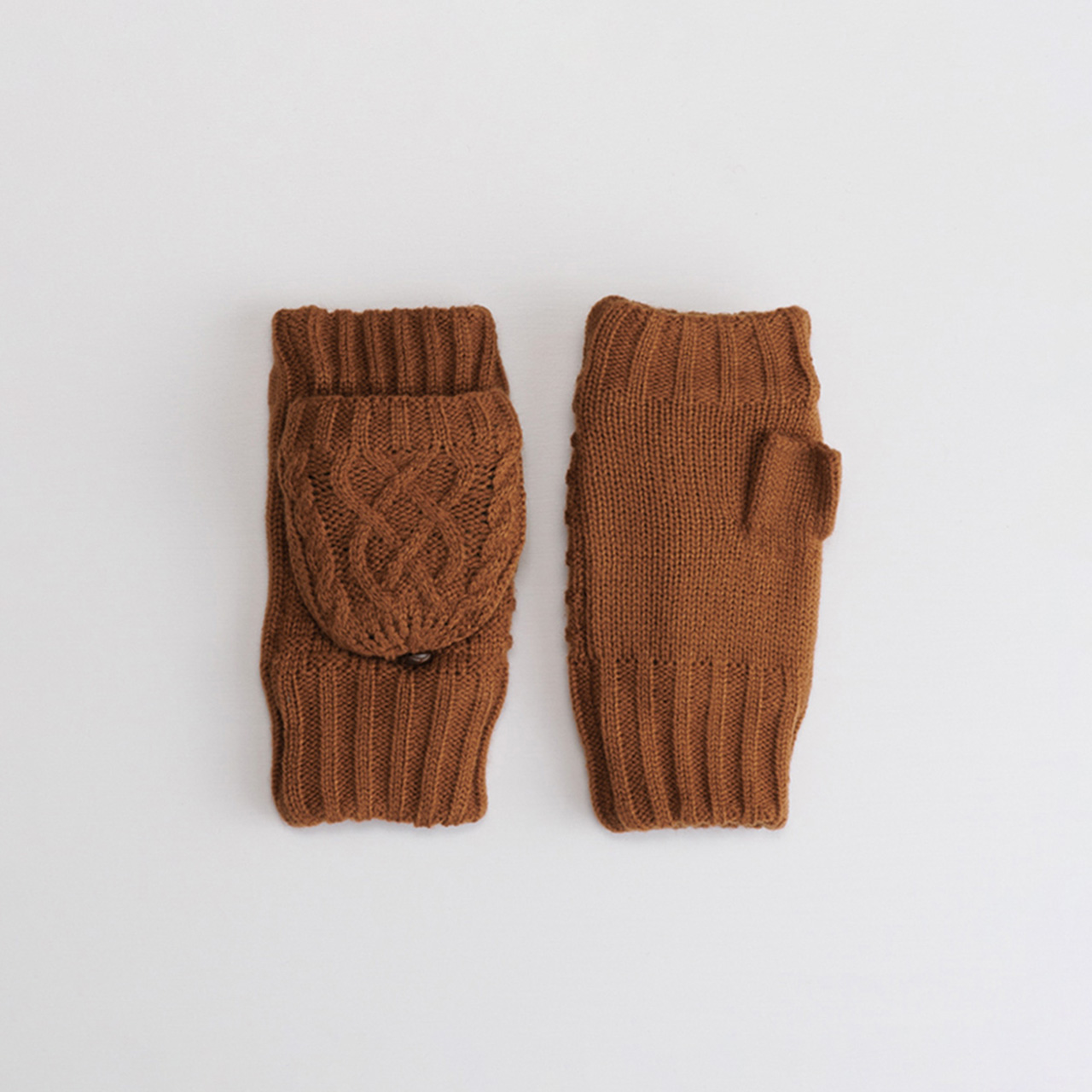 【WOMEN】フード付きケーブルニットグローブ