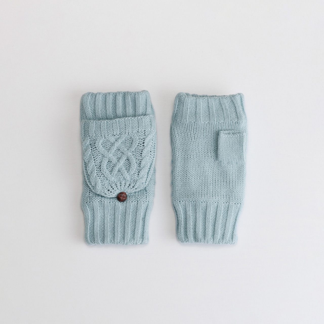 【WOMEN】フード付きケーブルニットグローブ