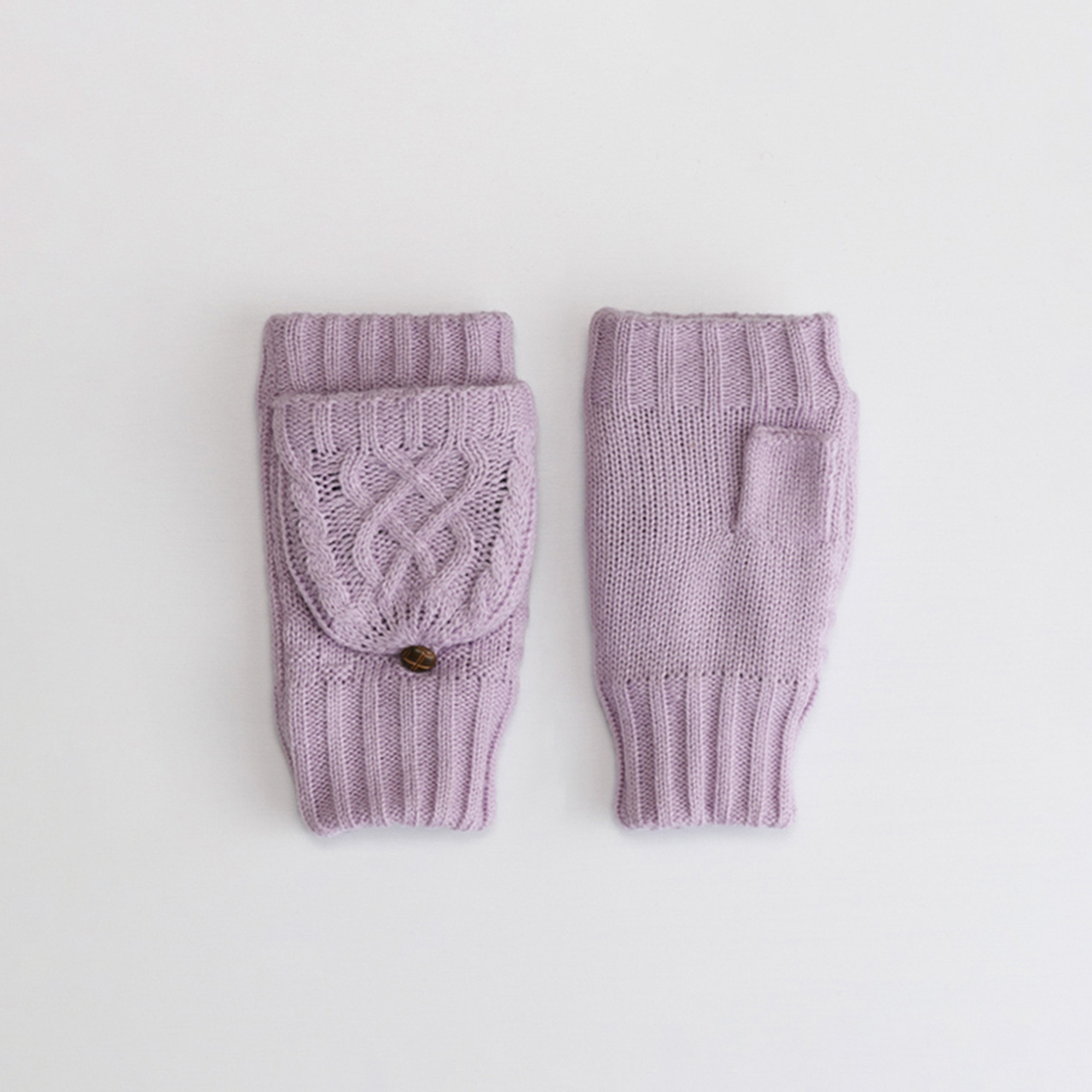 【WOMEN】フード付きケーブルニットグローブ