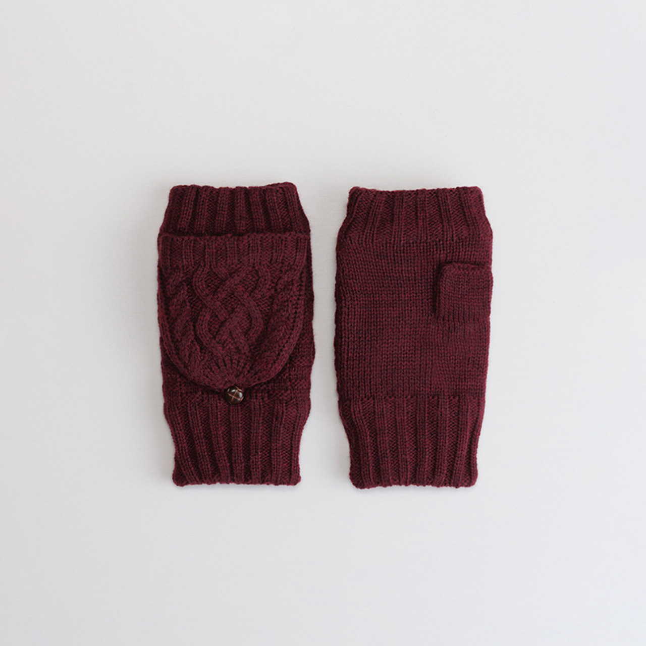 【WOMEN】フード付きケーブルニットグローブ