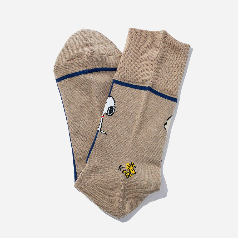 【スヌーピー好きに贈る】PEANUTS ラインメンズソックス&タオルハンカチBOX