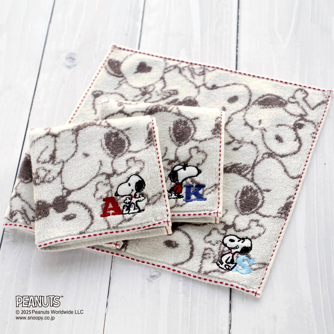 【スヌーピー好きに贈る】PEANUTS ラインレディースソックス&タオルハンカチ BOX