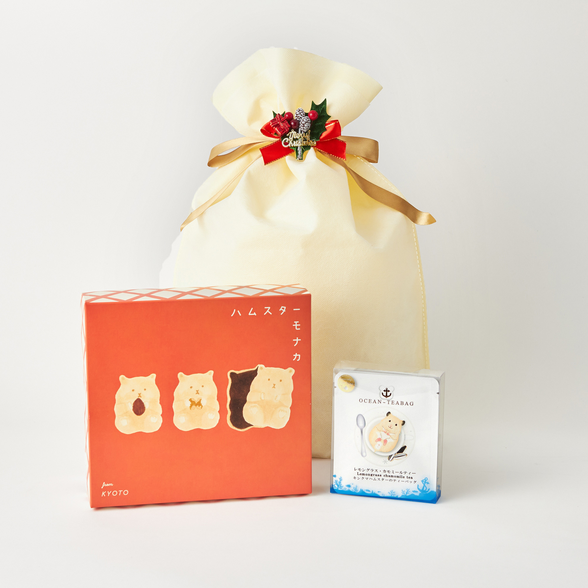 【選べるラッピング付】もなかとハーブティーのハムちゃんセット