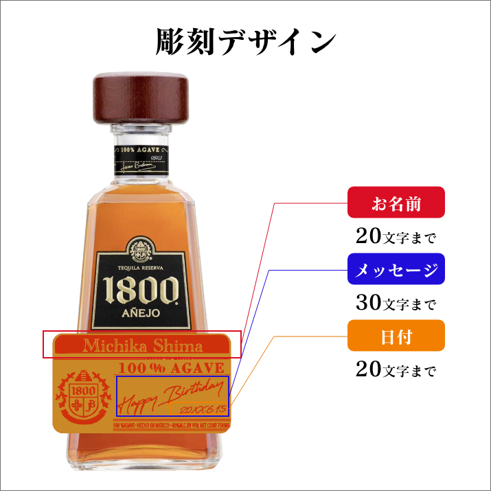 名入れ彫刻｜クエルボ１８００　アネホ