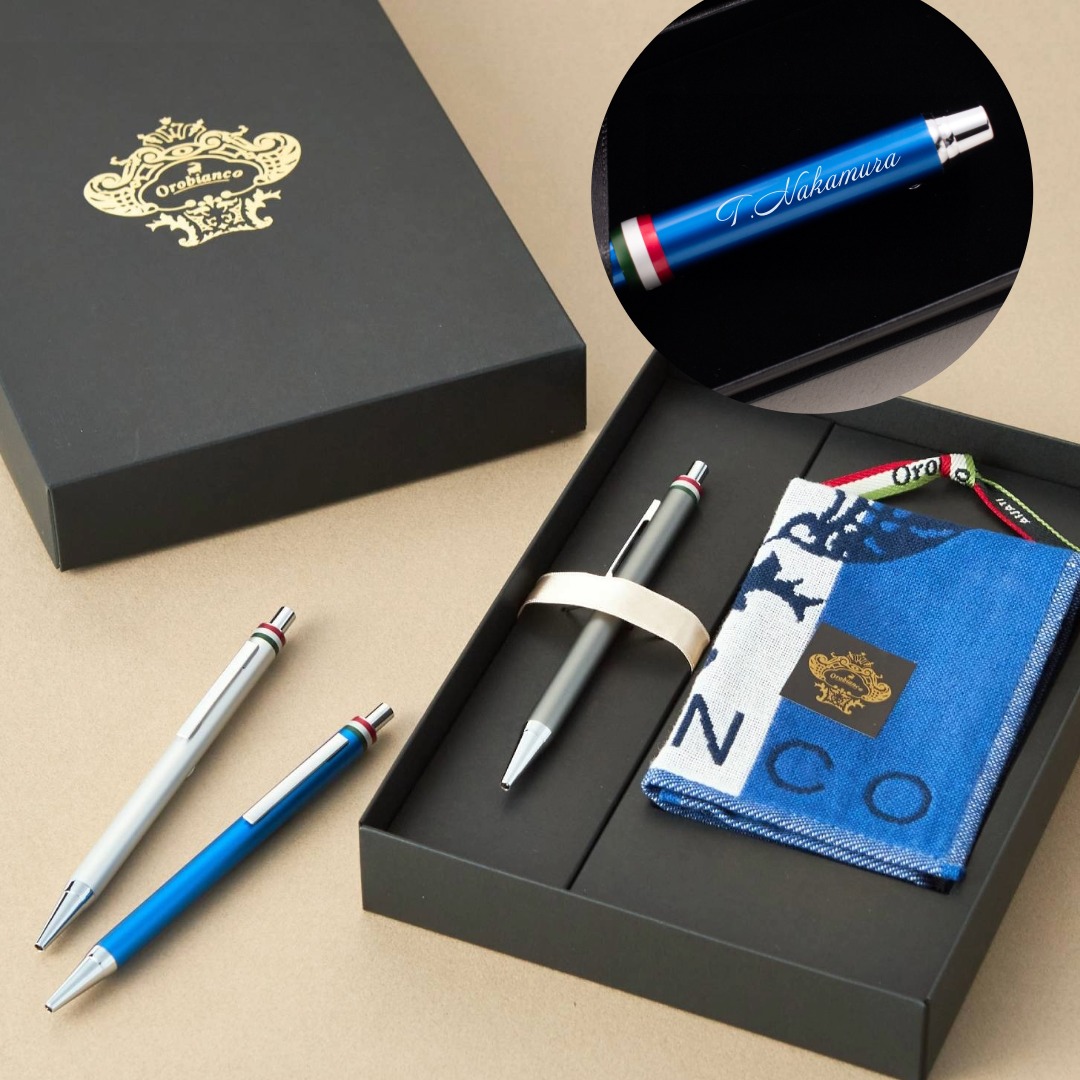 【名入れ・専用ギフトBOX】ハンカチ＆ボールペンのGIFTセット
