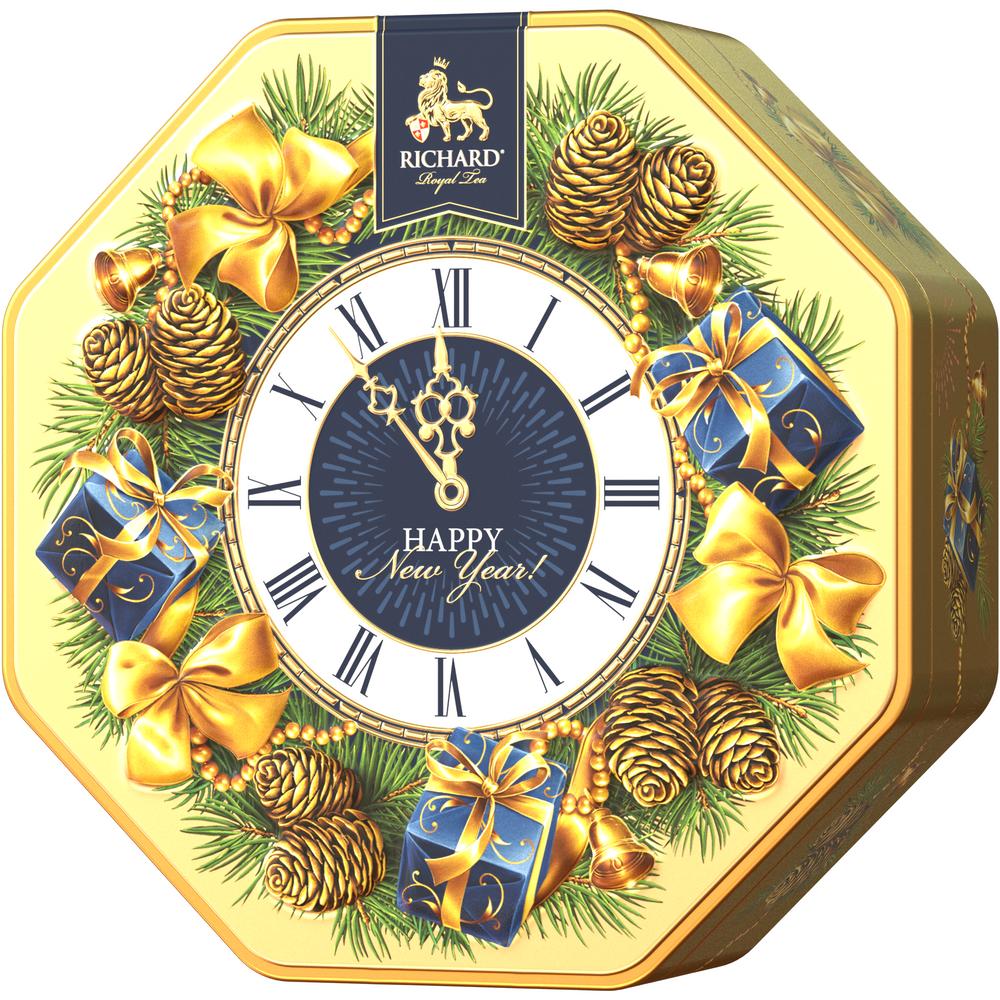 「ロイヤル　ウインターティー」 紅茶 80g (時計型 、ゴールド）