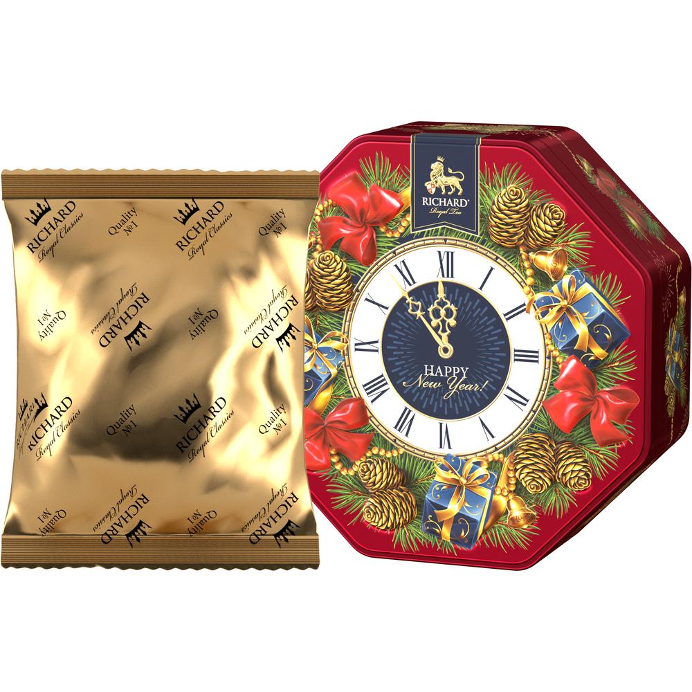 「ロイヤル　ウインターティー」 紅茶 80g (時計型 、レッド）