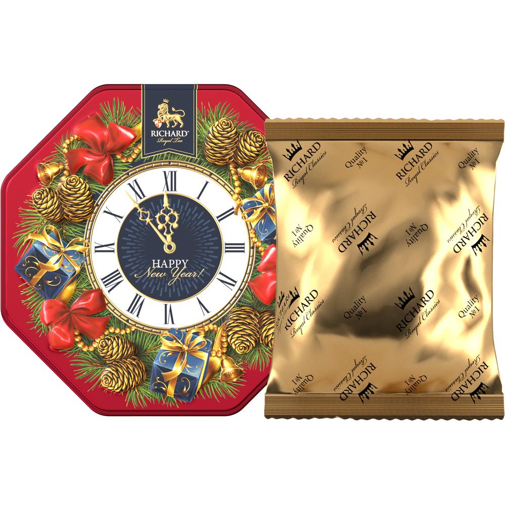 「ロイヤル　ウインターティー」 紅茶 80g (時計型 、レッド）