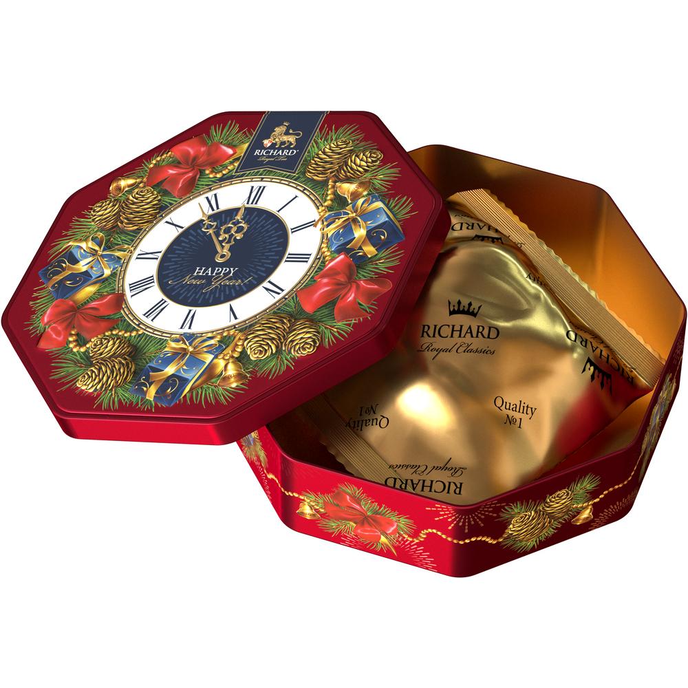 「ロイヤル　ウインターティー」 紅茶 80g (時計型 、レッド）